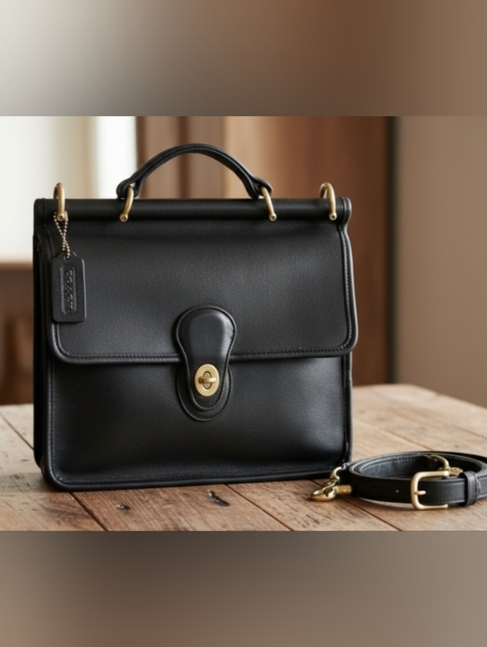 Coach Vintage Willis Black Leather Bag